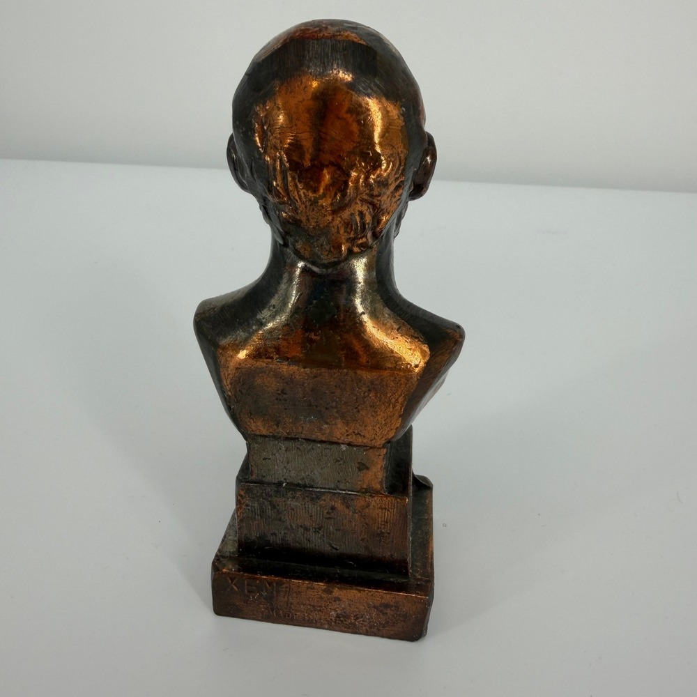 Socrates Bust Figure Bronze Color Greek Philosopher 7" Vintage Western Sculpture - Picture 5 of 7